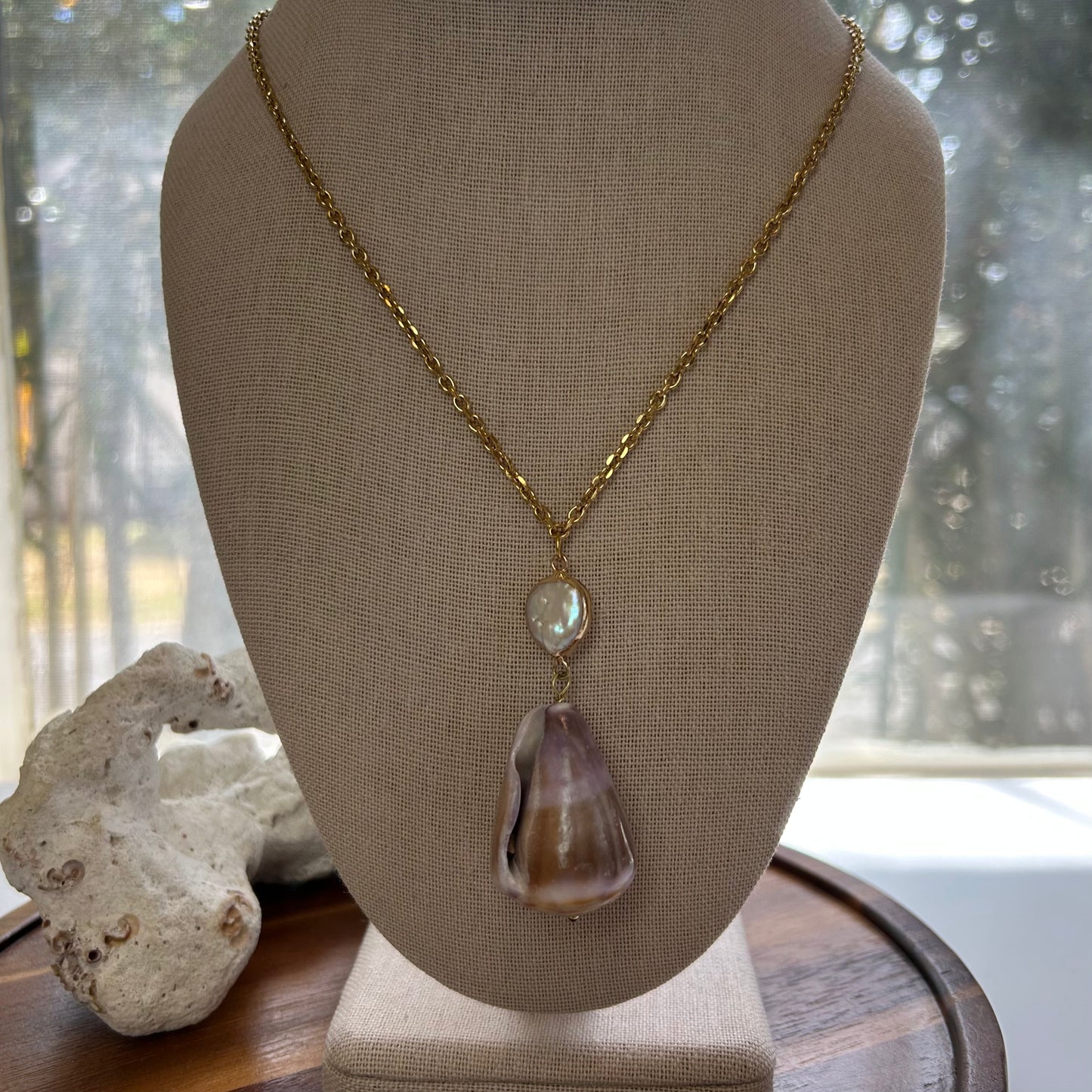 Purple Cone Mother of Pearl Luxe Necklace
