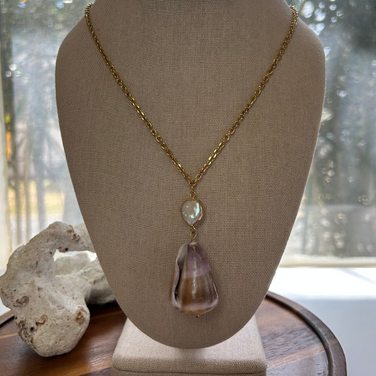 Purple Cone Mother of Pearl Luxe Necklace