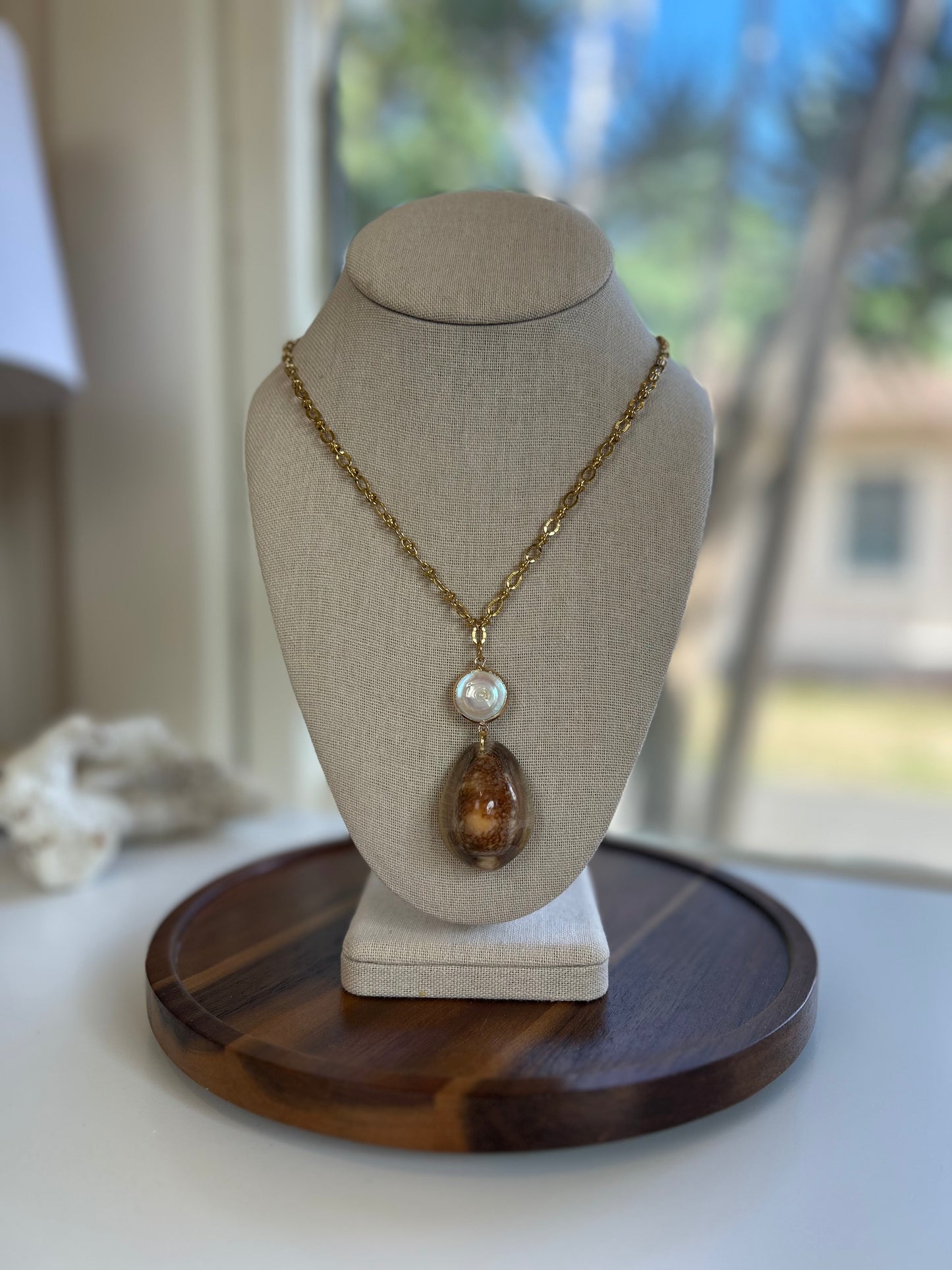 Cowrie Vintage Style Statement Necklace