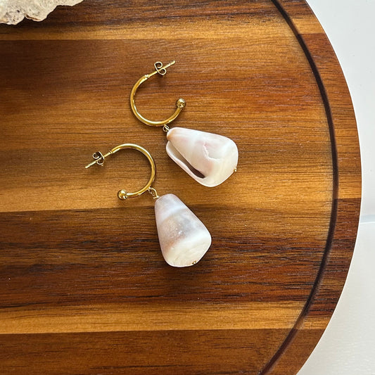Neutral Pastel Cone Shell Earrings