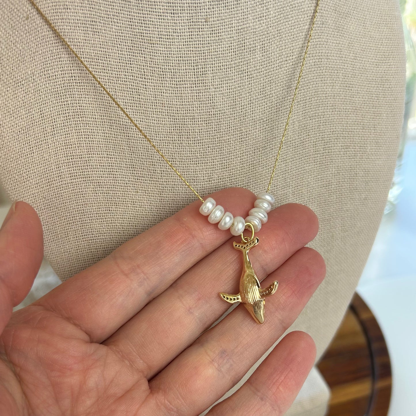 Whale & Pearl Stack Necklace