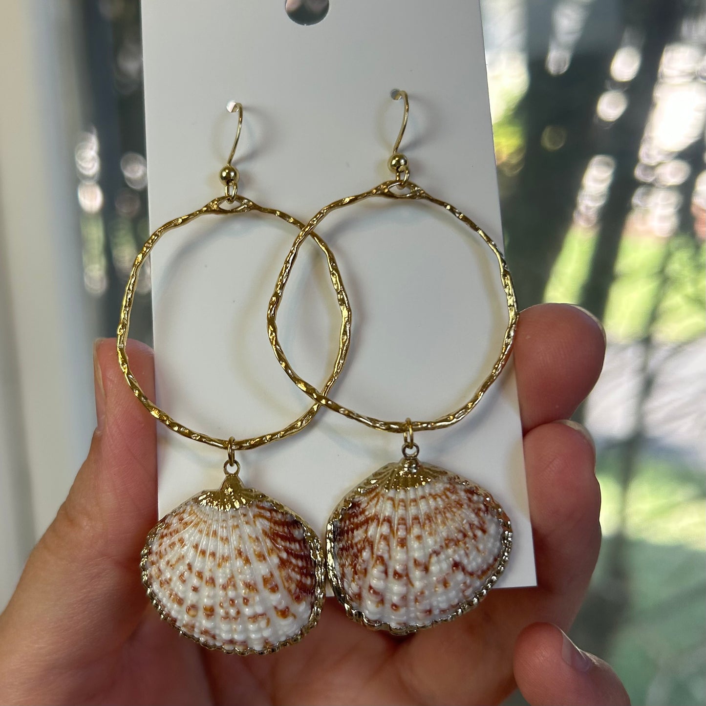 Freeform Bezel Seashell Earrings