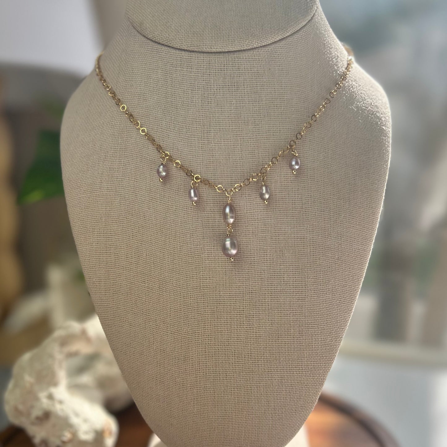 Lavender Pearl Necklace