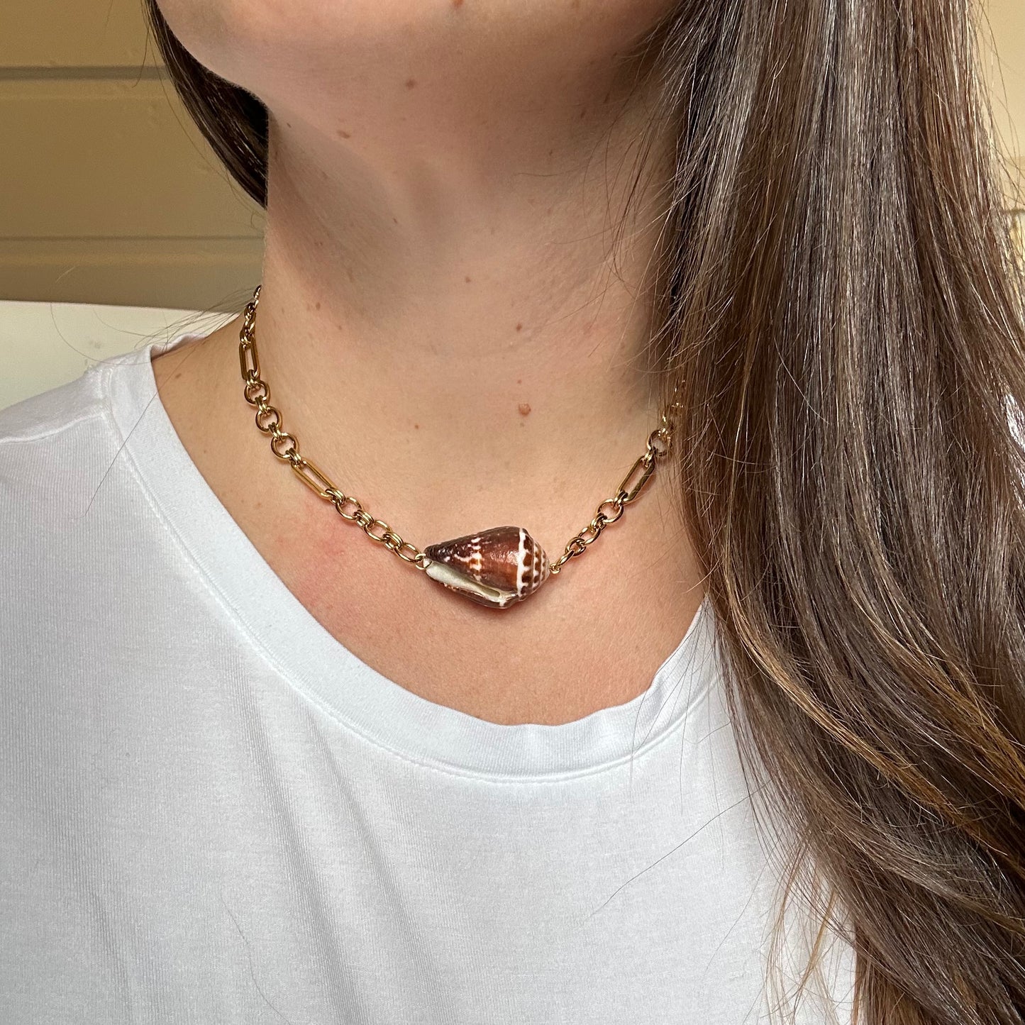 Chaldean Cone Shell Choker Necklace
