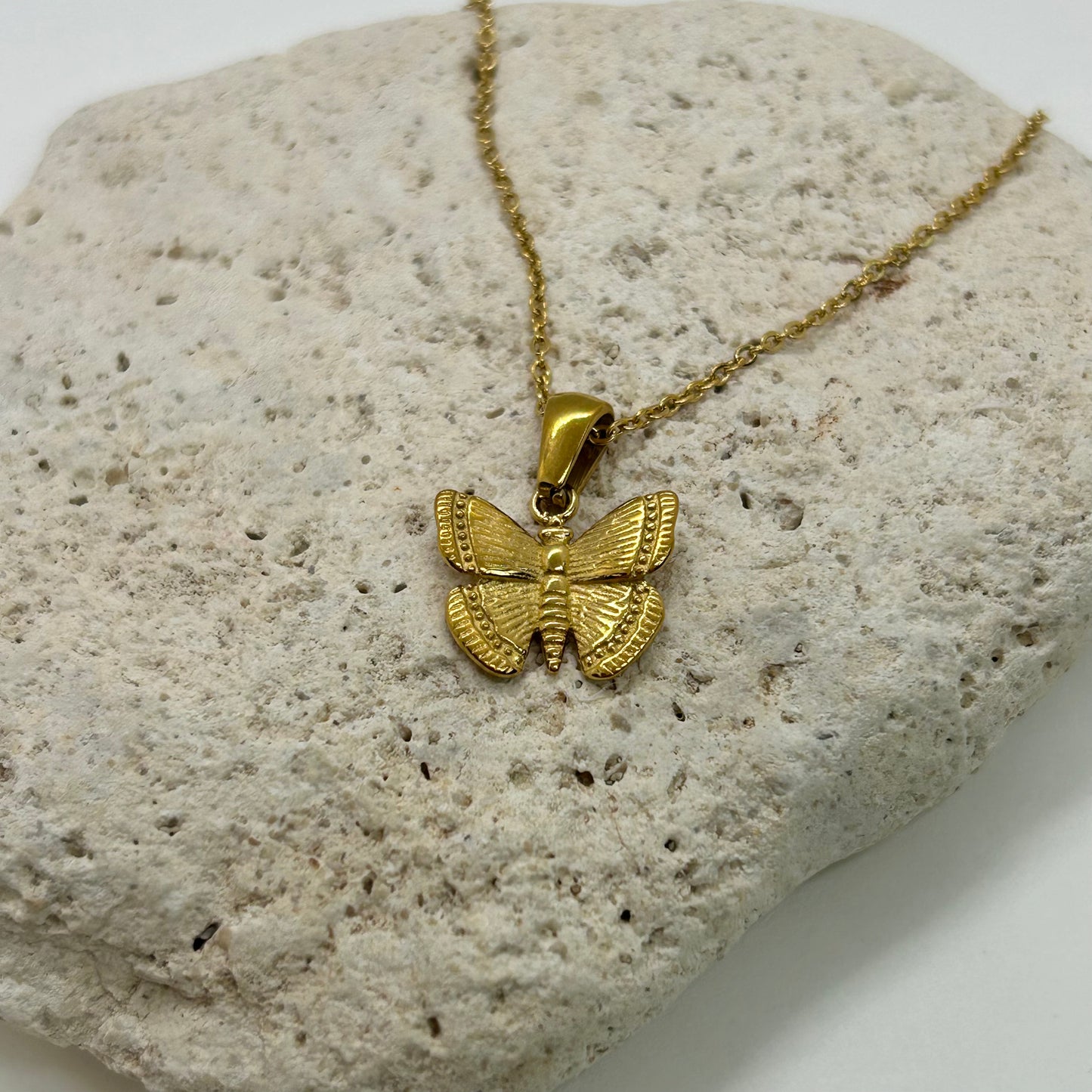 Butterfly Dainty Gold Plated Pendant Necklace