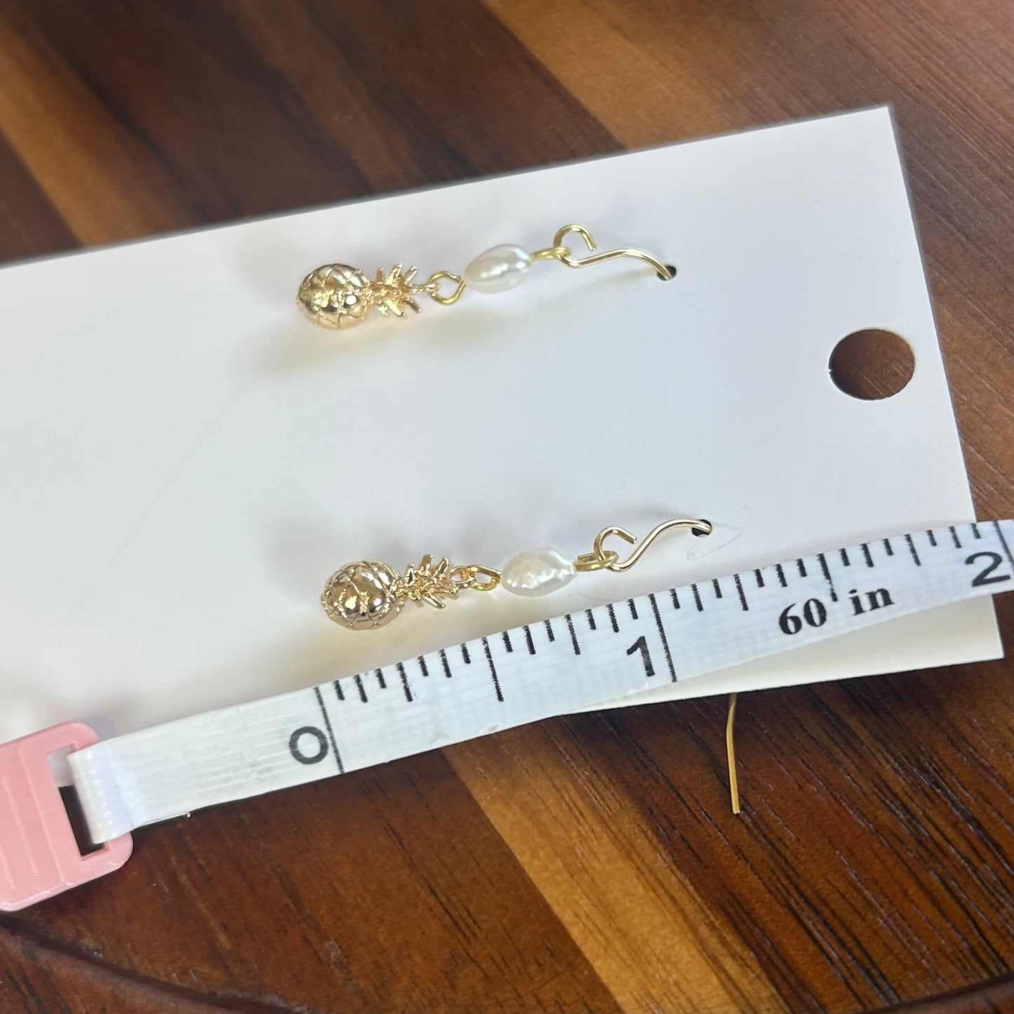 Dainty Pineapple & Pearl Earrings