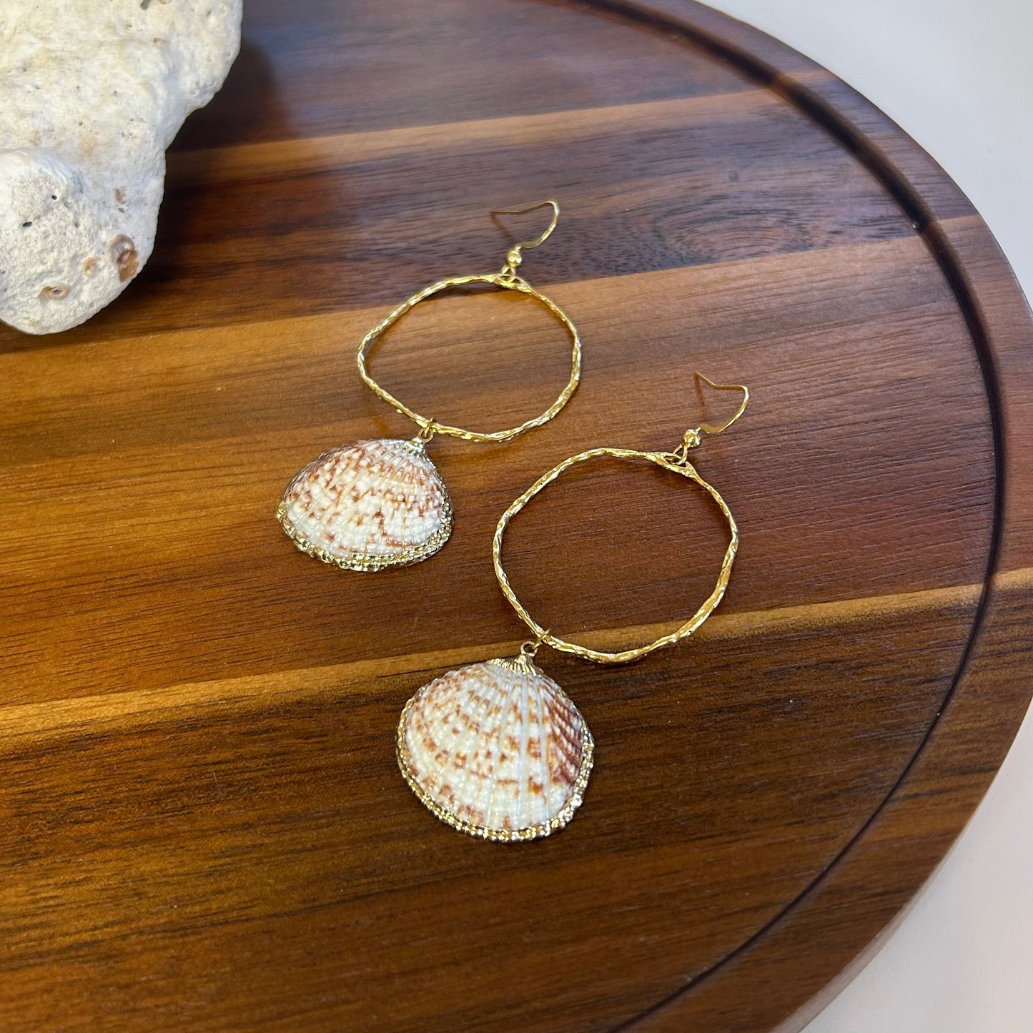 Freeform Bezel Seashell Earrings