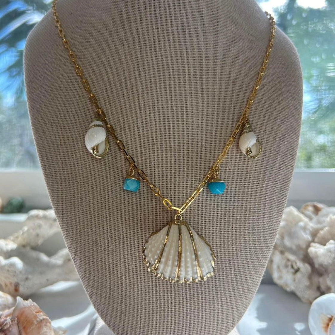 Shells & Amazonite Stone Necklace