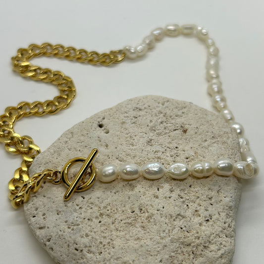 SeaBound 18k Gold & Freshwater Pearls Chain Necklace