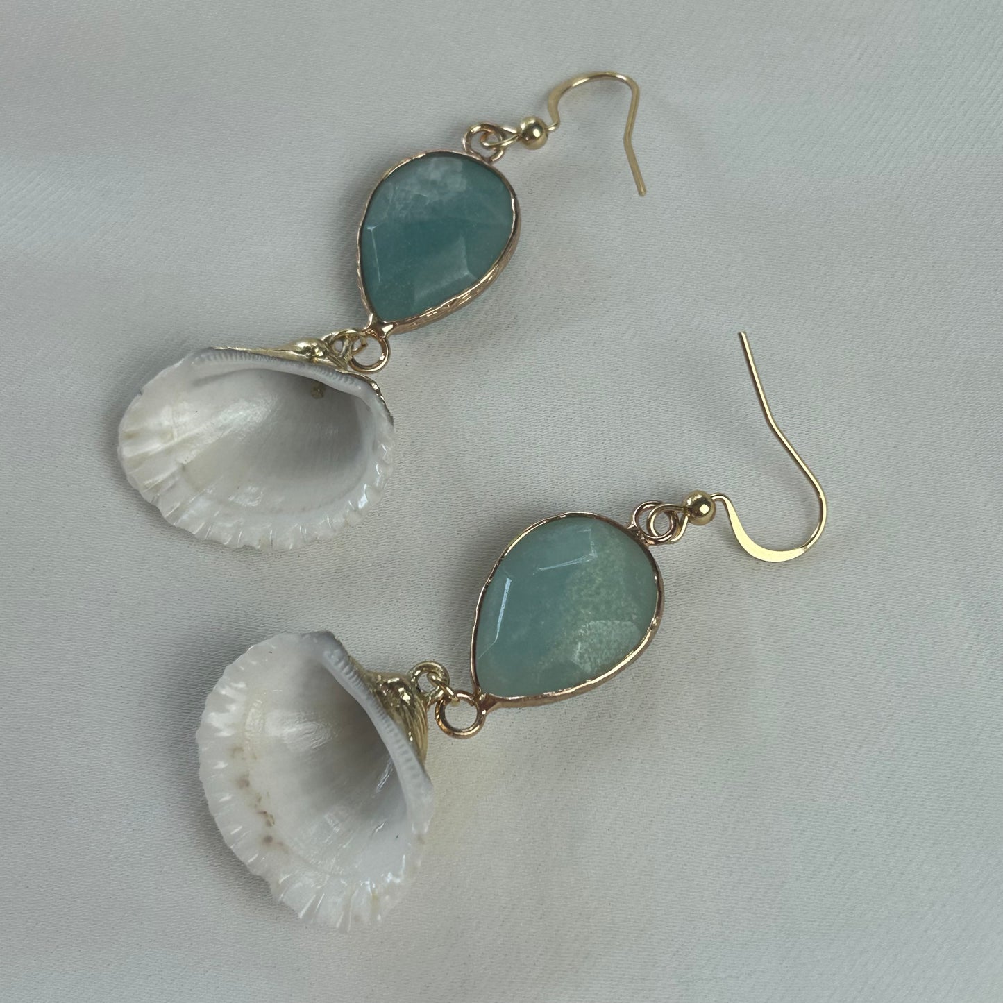 Mermaid Earrings Amazonite & Shell