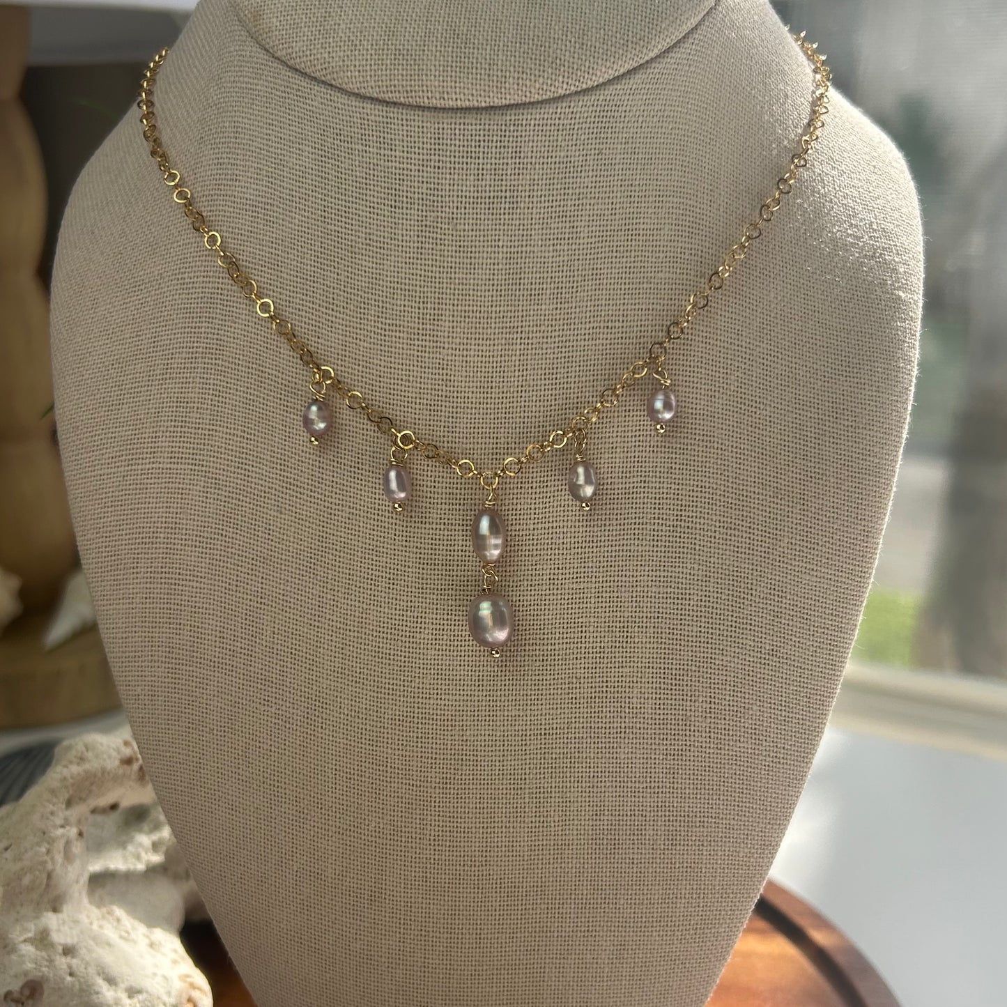 Lavender Pearl Necklace