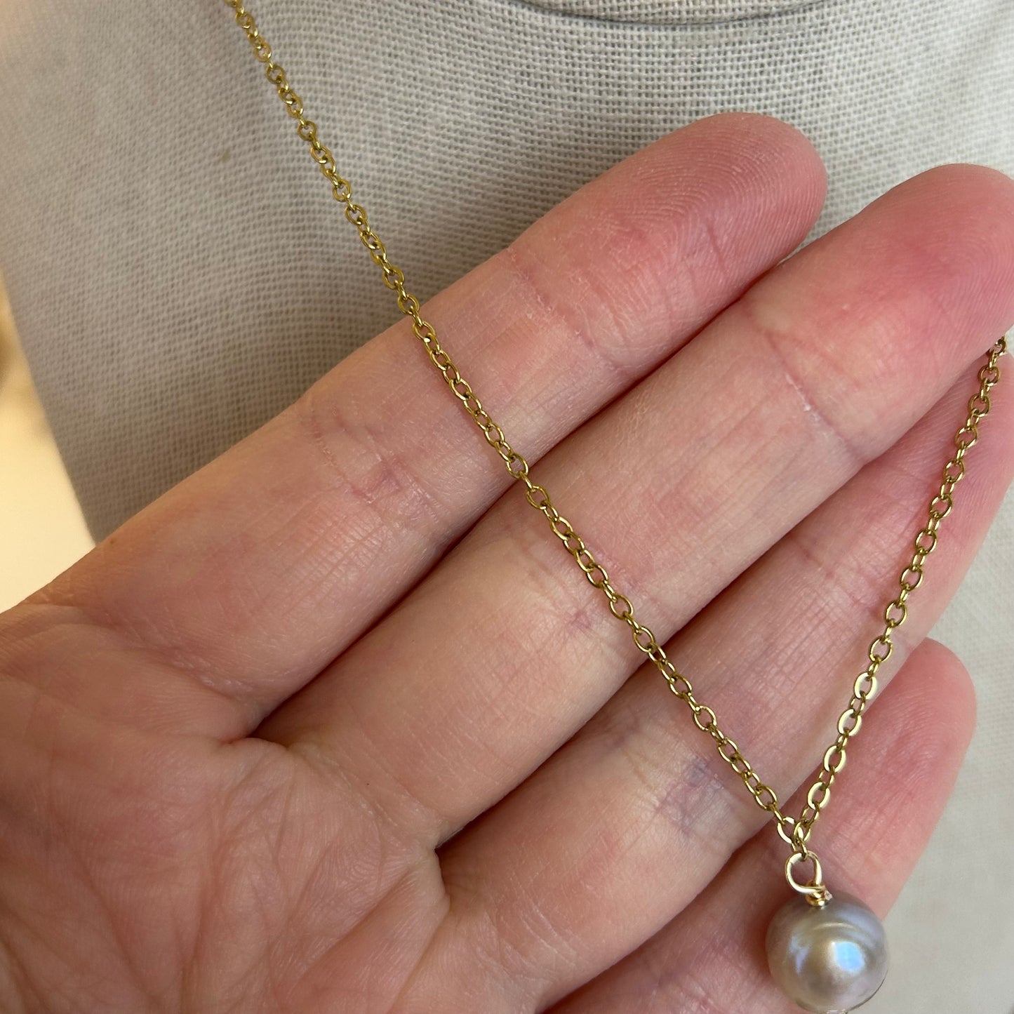 Triple Pearl Drop Necklace