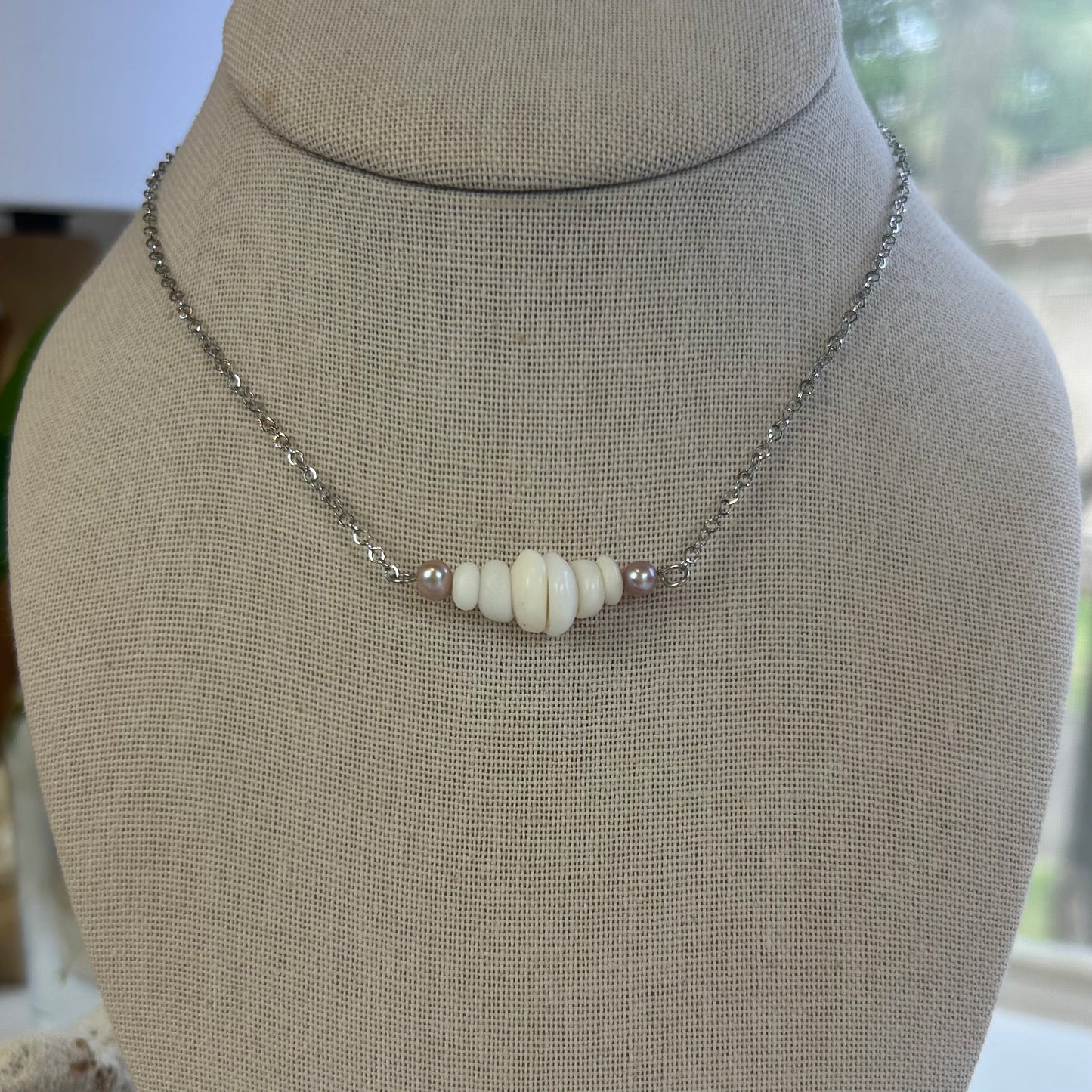 Dainty Puka Bar Purple Pearls