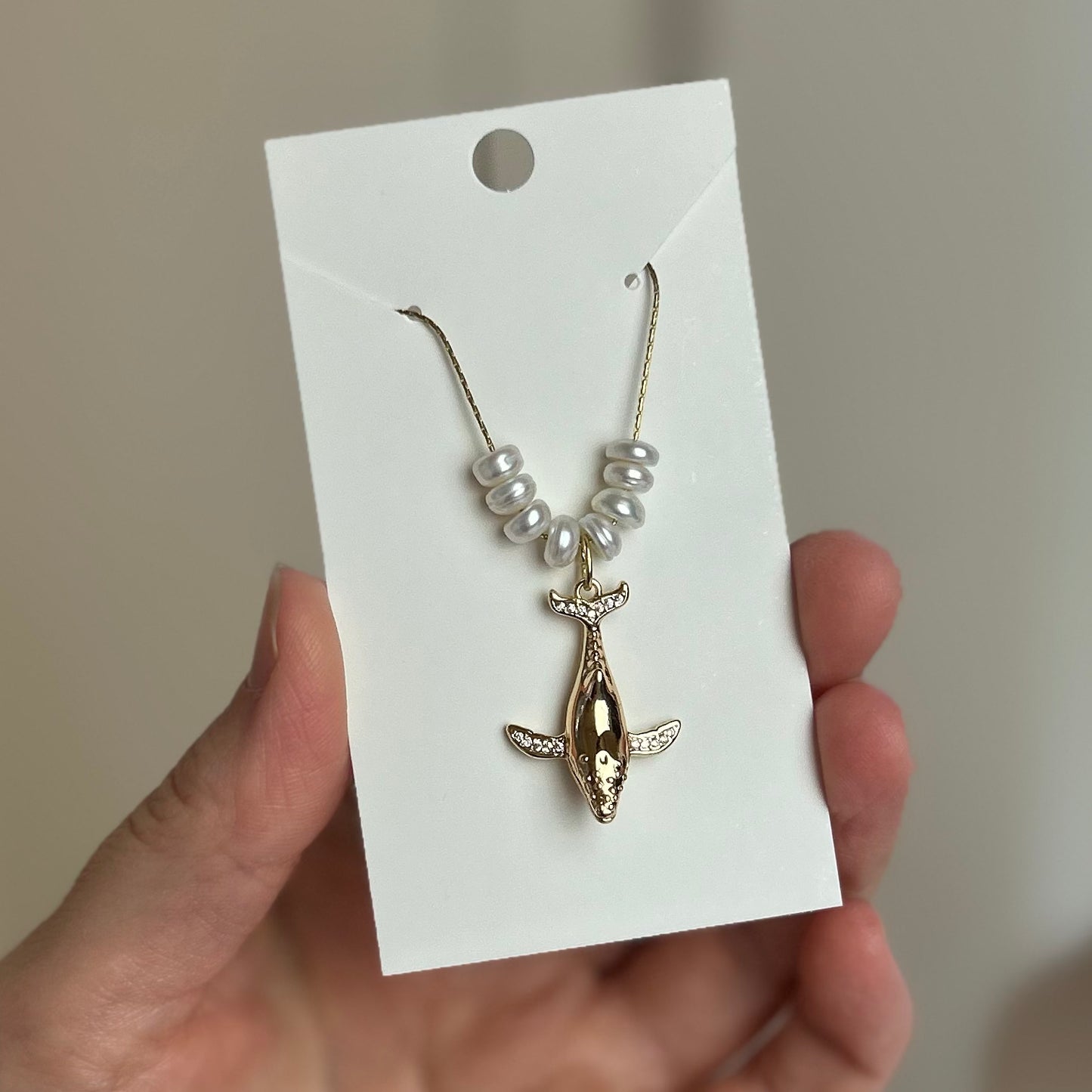 Whale & Pearl Stack Necklace