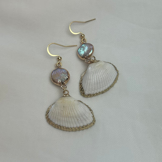 Mermaid Earrings Pink Toned Mother of Pearl