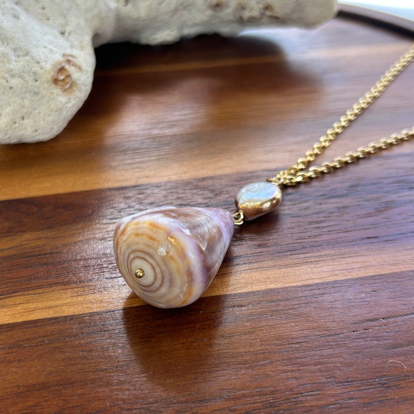 Purple Cone Mother of Pearl Luxe Necklace