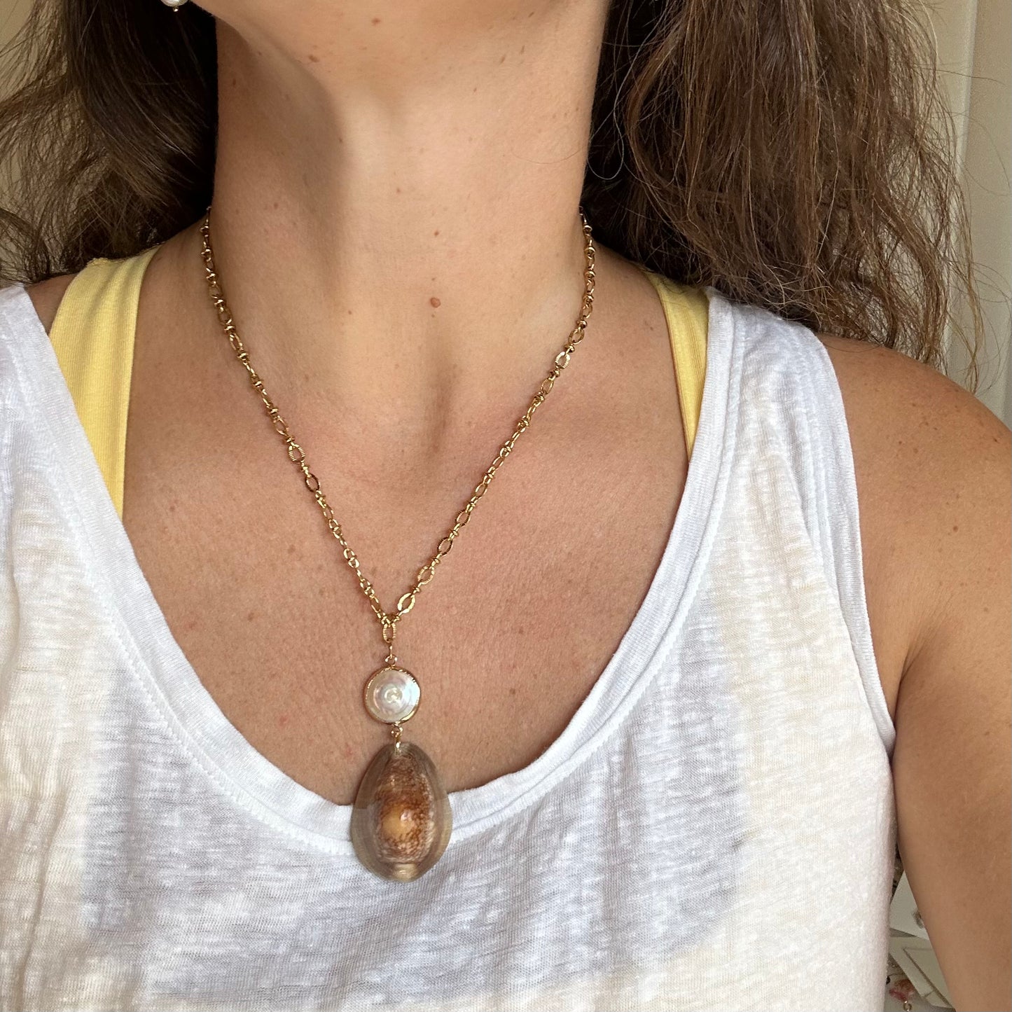 Cowrie Vintage Style Statement Necklace