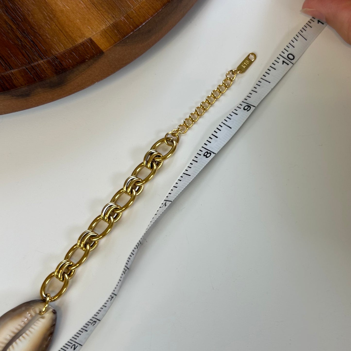 Cowrie Chunky Gold Link Bracelet