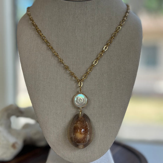 Cowrie Vintage Style Statement Necklace