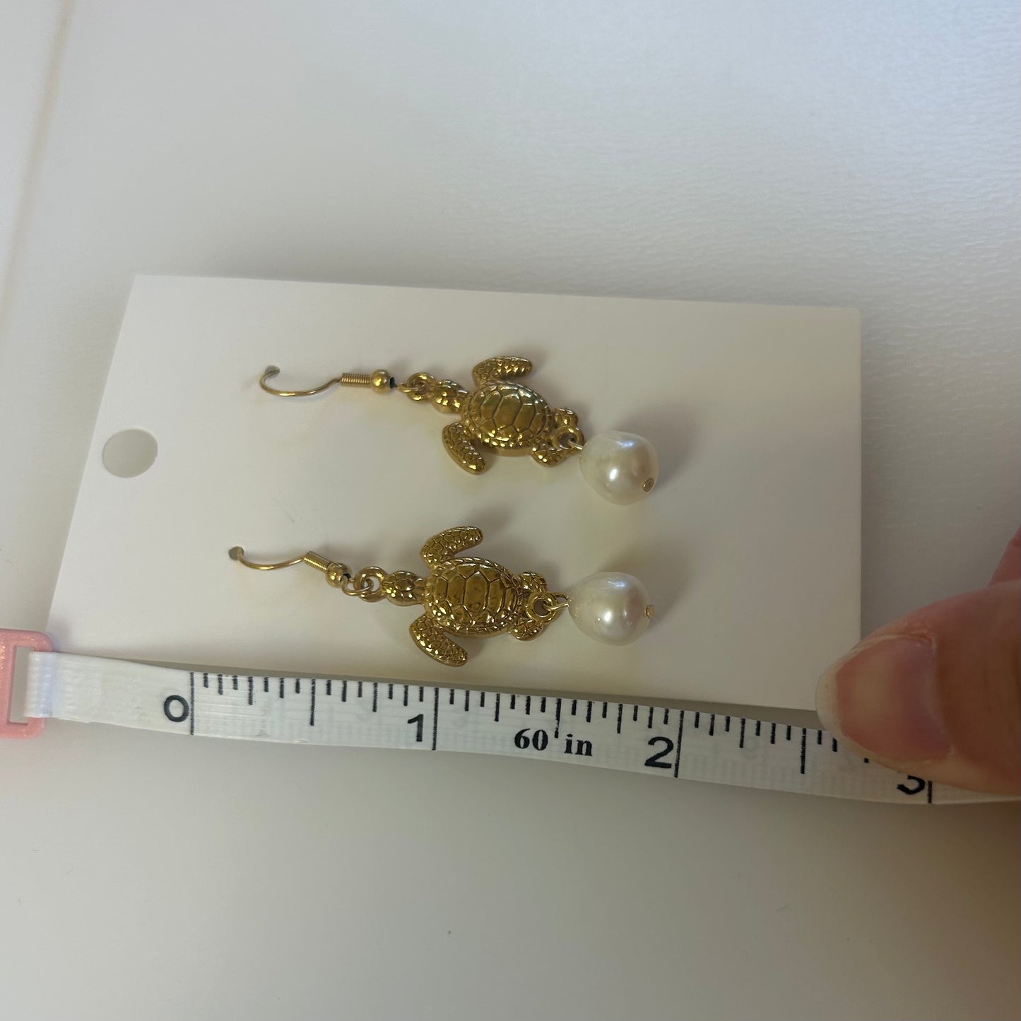 Honu & Pearls Gold Plated Earrings