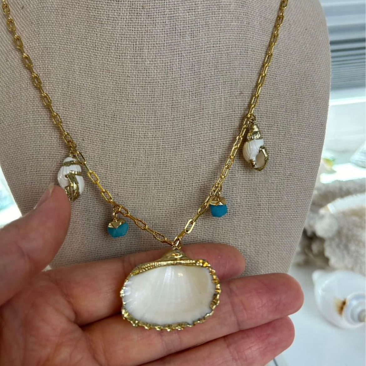 Shells & Amazonite Stone Necklace