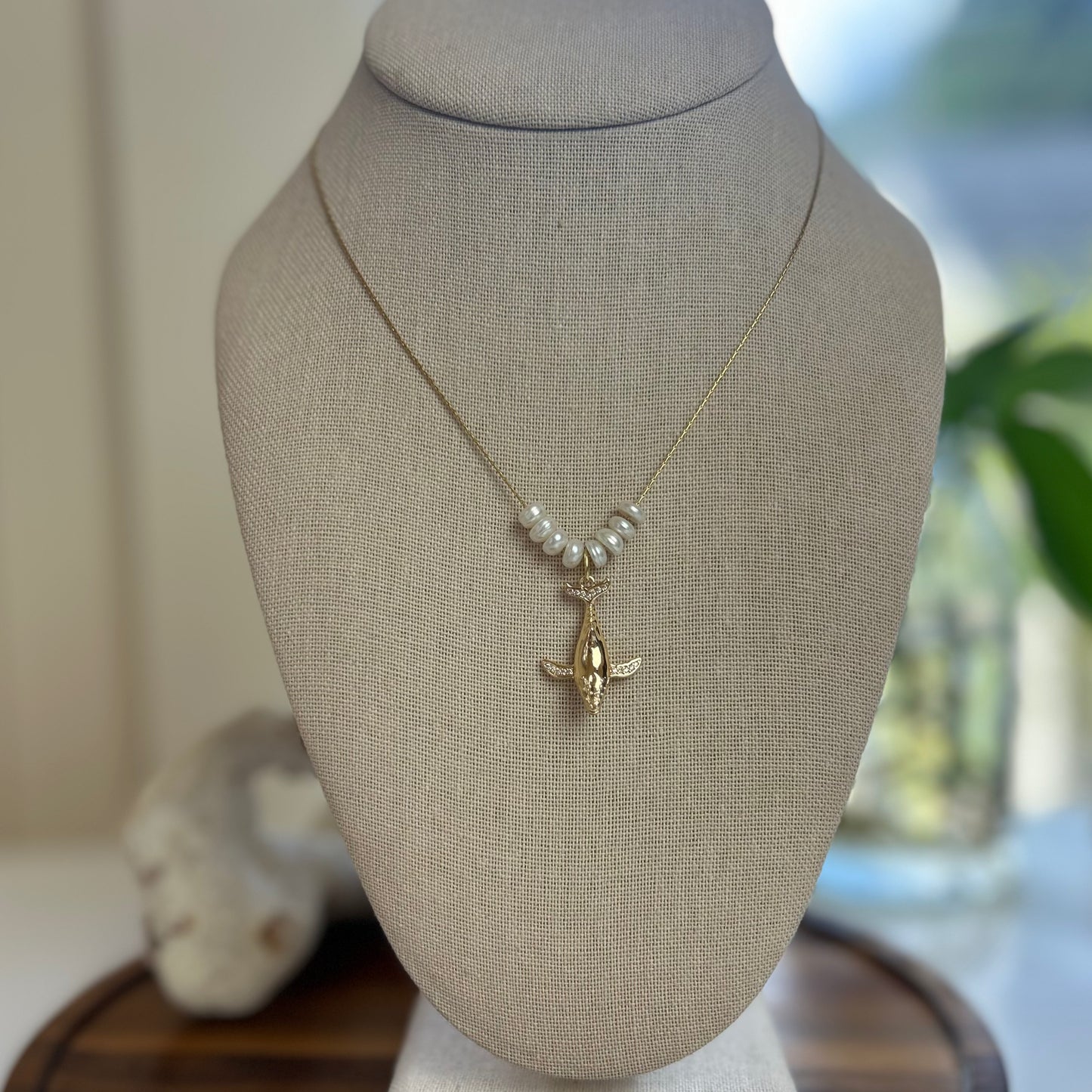 Whale & Pearl Stack Necklace