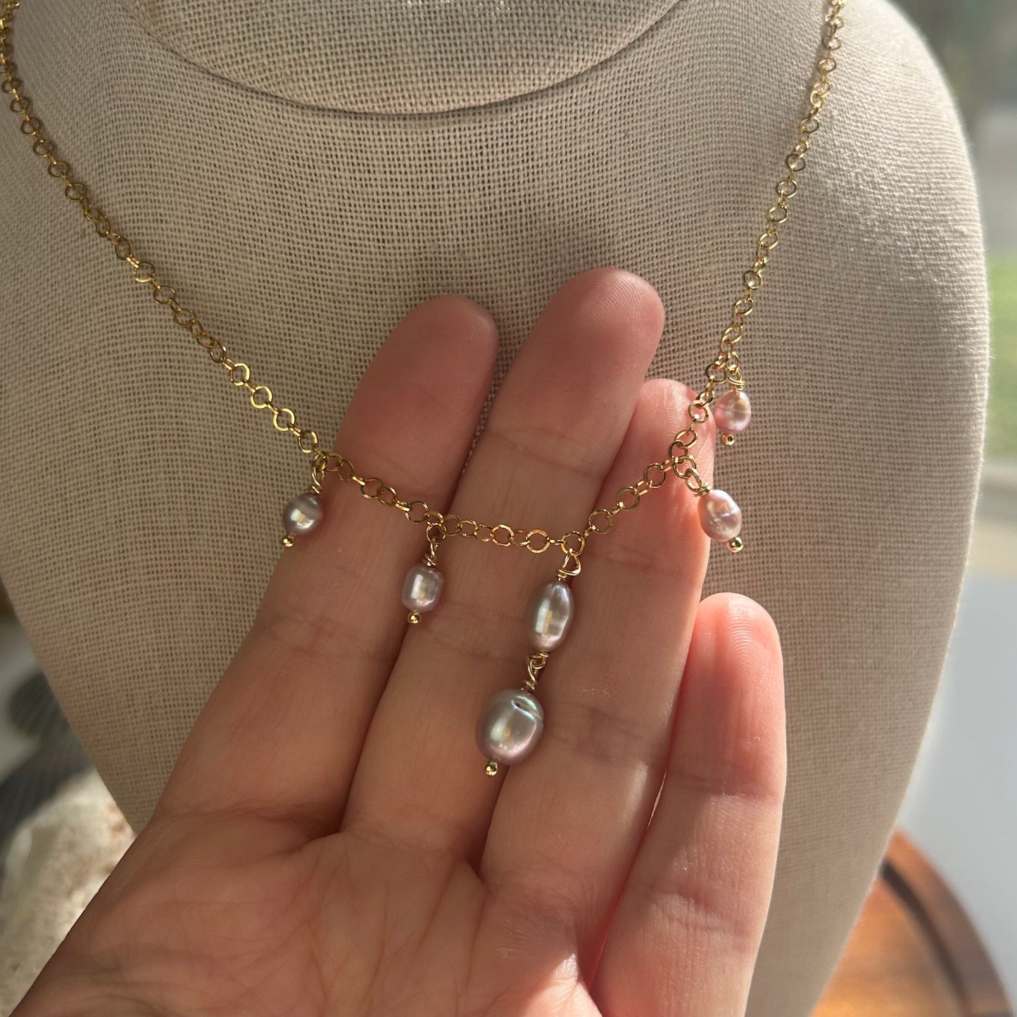 Lavender Pearl Necklace