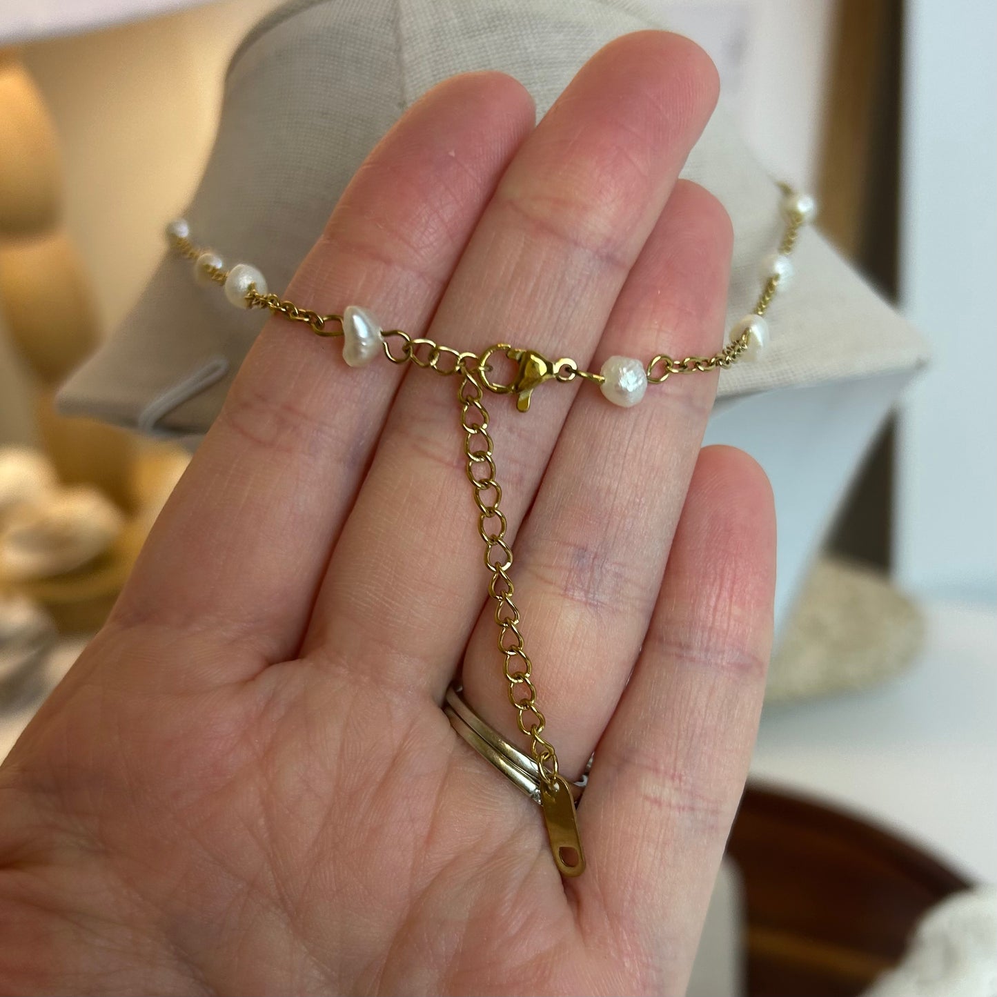 Pearl Cross Beaded Necklace