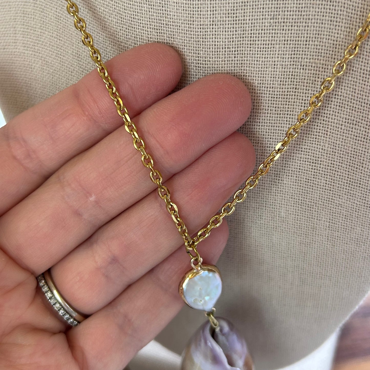 Purple Cone Mother of Pearl Luxe Necklace