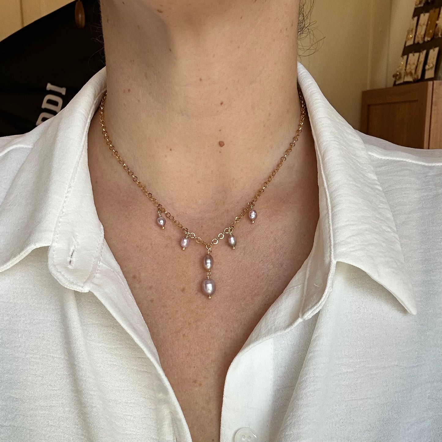 Lavender Pearl Necklace