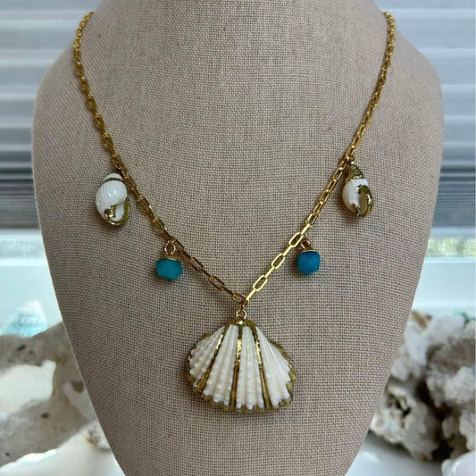 Shells & Amazonite Stone Necklace