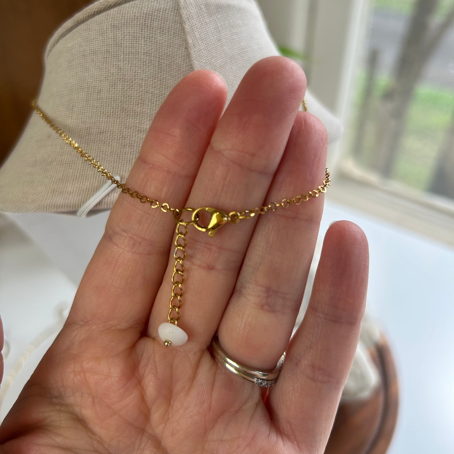 Dainty Puka Bar Purple Pearls