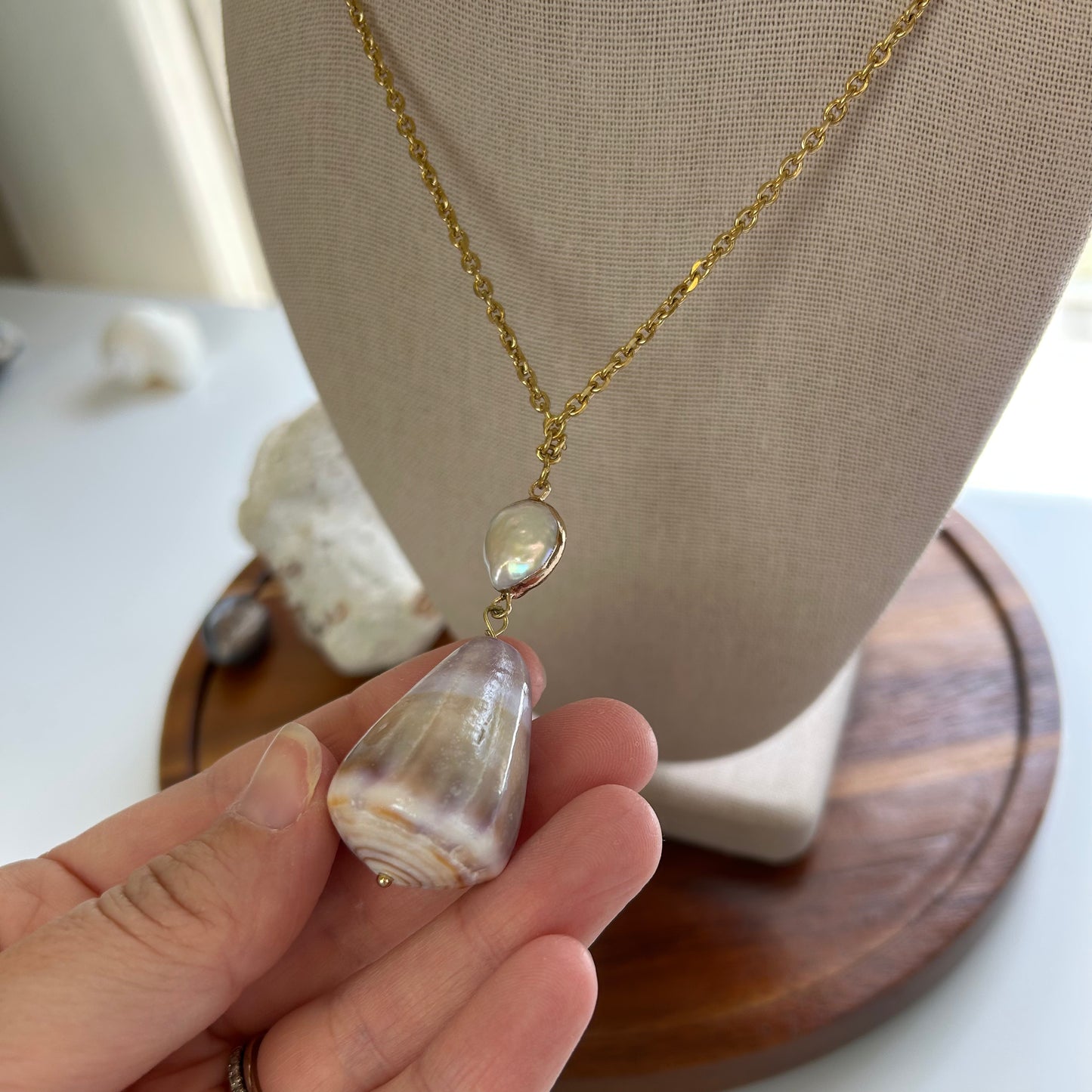 Purple Cone Mother of Pearl Luxe Necklace