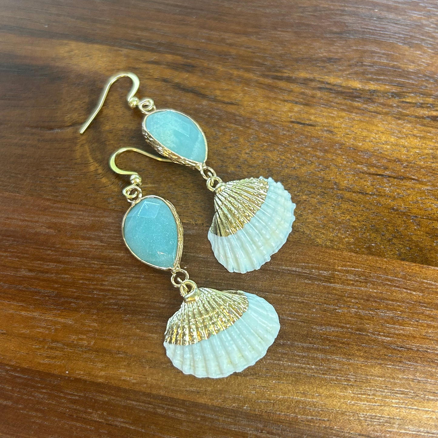 Mermaid Earrings Amazonite & Shell