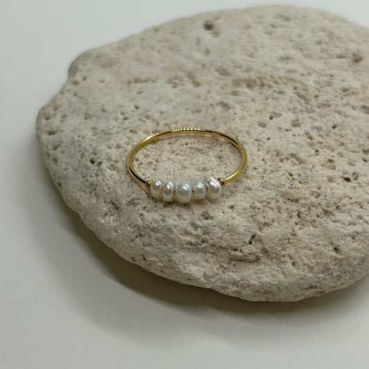 Seaside Charm Dainty Pearl Ring