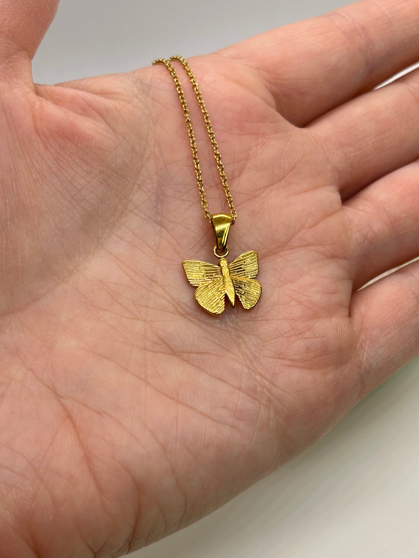 Butterfly Dainty Gold Plated Pendant Necklace