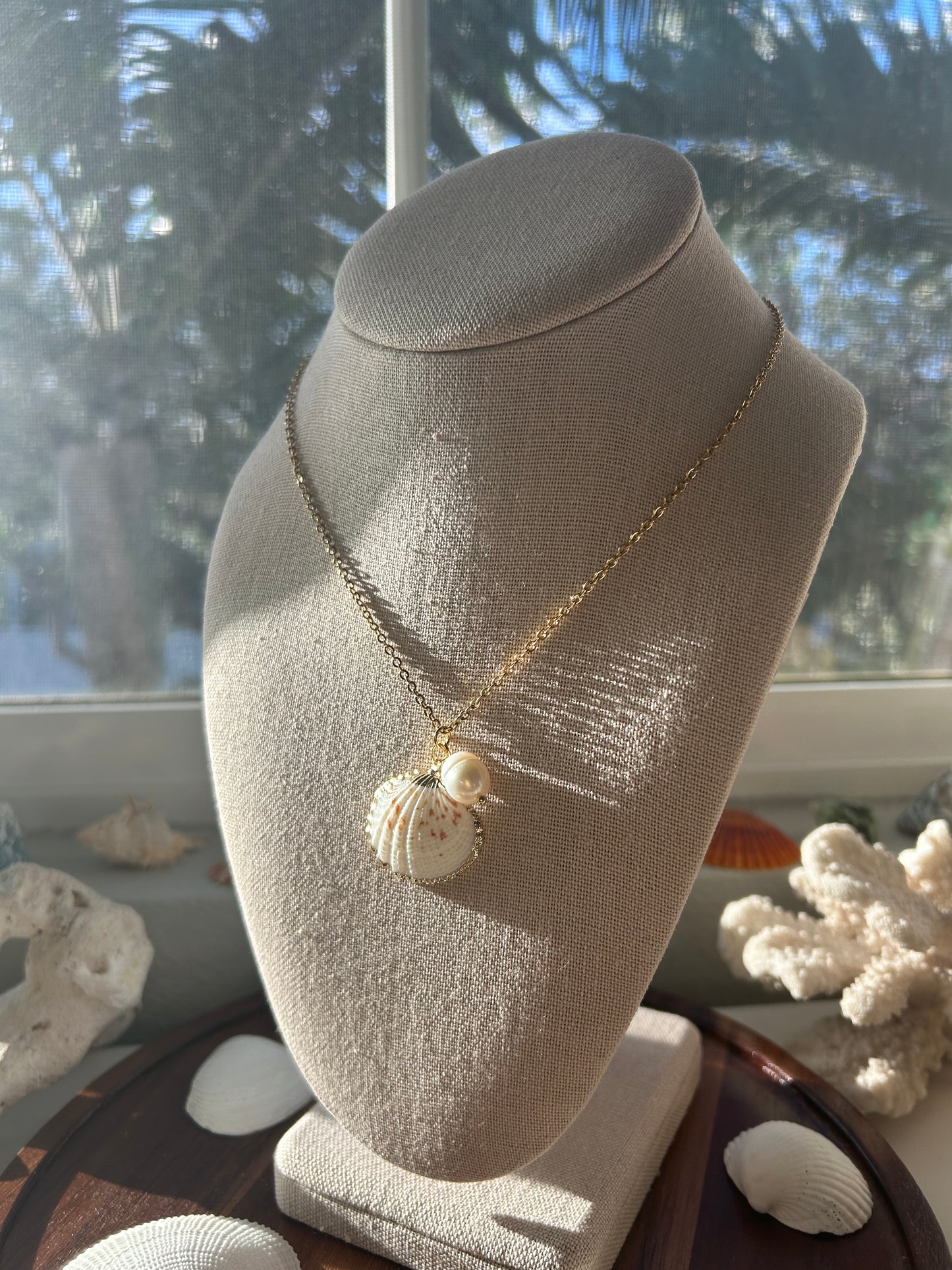 Scallop & Pearl Duet Necklace