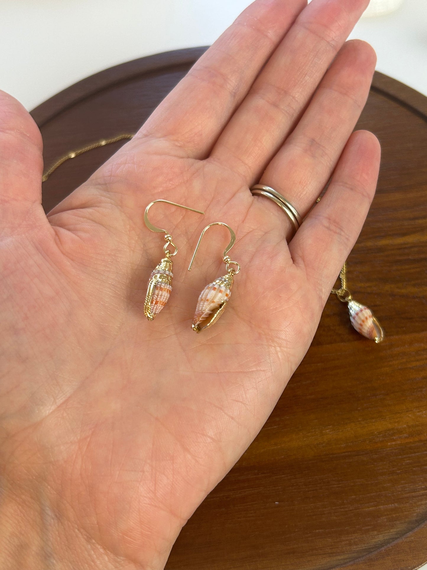 Dainty Mini Seashells Pendant and Earrings Set