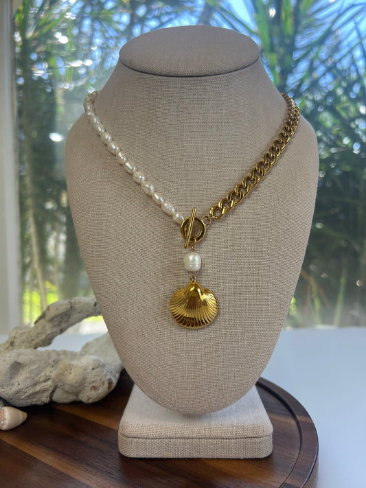 Pearl Strand Toggle Necklace