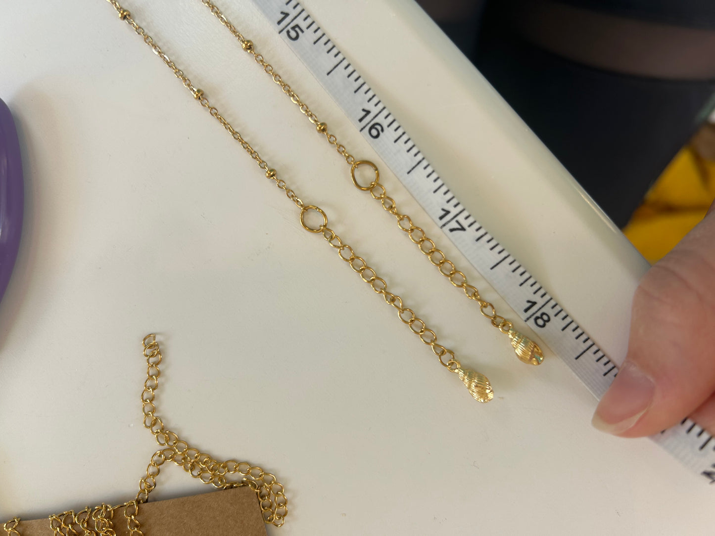 Pearl Drop Hebrew Cone Shell Necklace