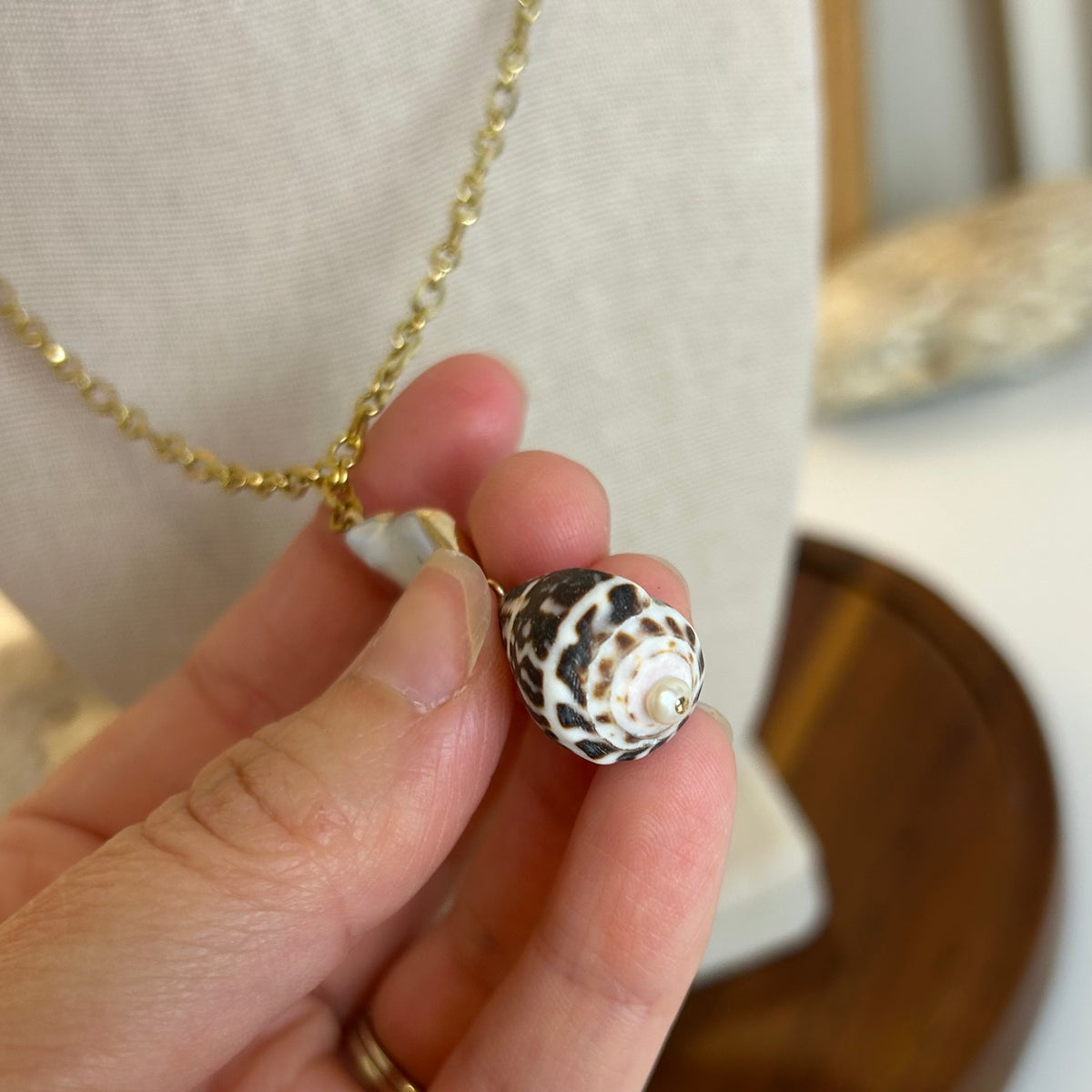 Chaldean Cone Shell Pearl Necklace